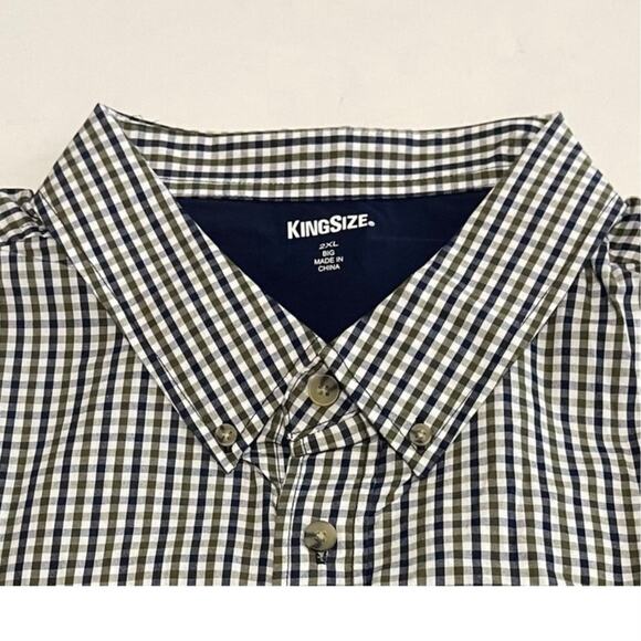 KingSize Men's Button Down Short Sleeve Checked Shirt Size 2XL Big - Picture 1 of 8